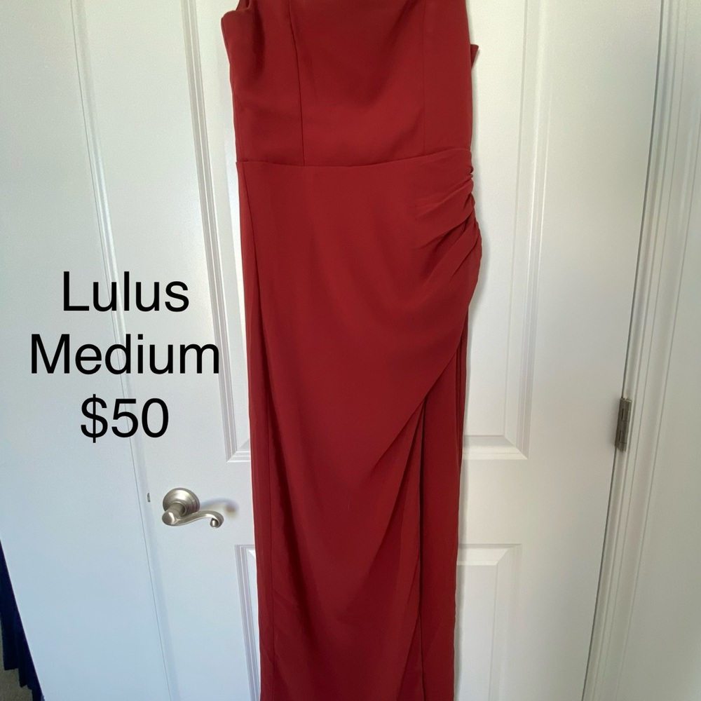 Lulu's Elegant Burgundy Maxi Dress
